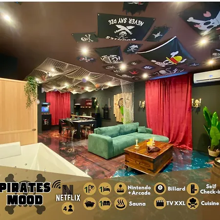 Pirate Mood - Jacuzzi - Sauna - Jeux D'Arcade - Billard - Nintendo - Tv Xxl *